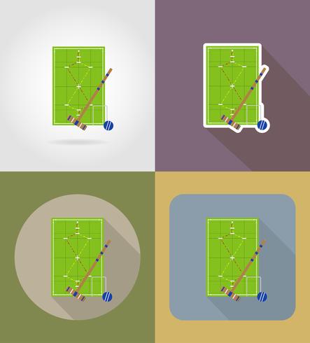 aire de jeux pour les icônes plat de croquet vector illustration