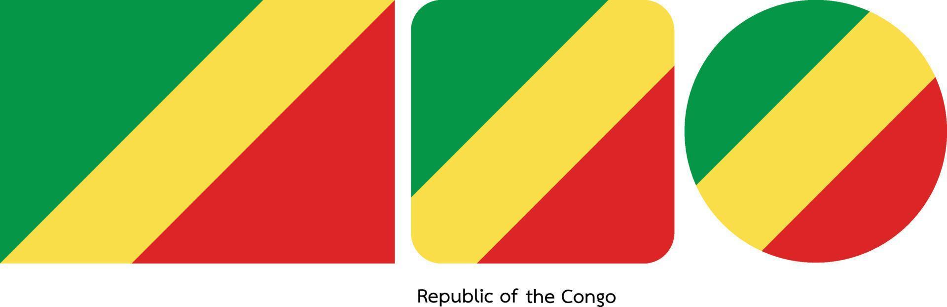 drapeau de la république du congo, illustration vectorielle vecteur