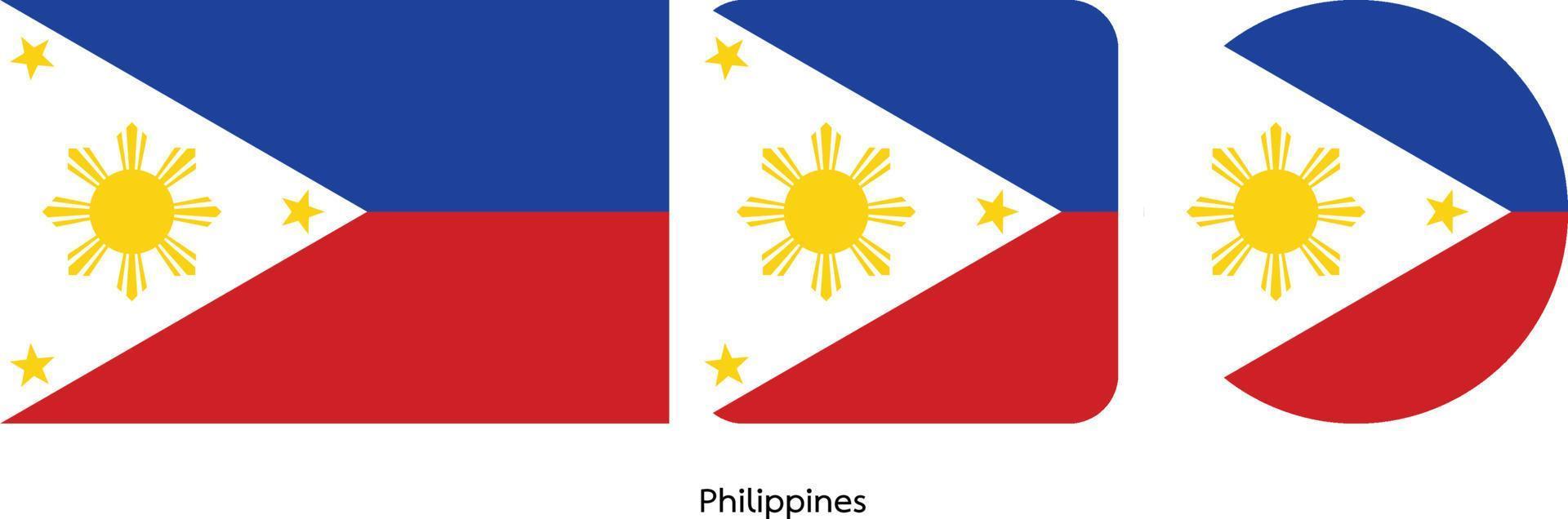 drapeau philippin, illustration vectorielle vecteur