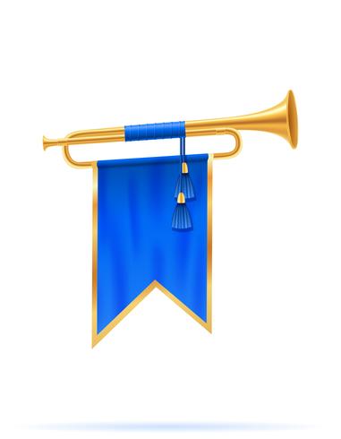 illustration vectorielle de roi trompette corne royale doré vecteur