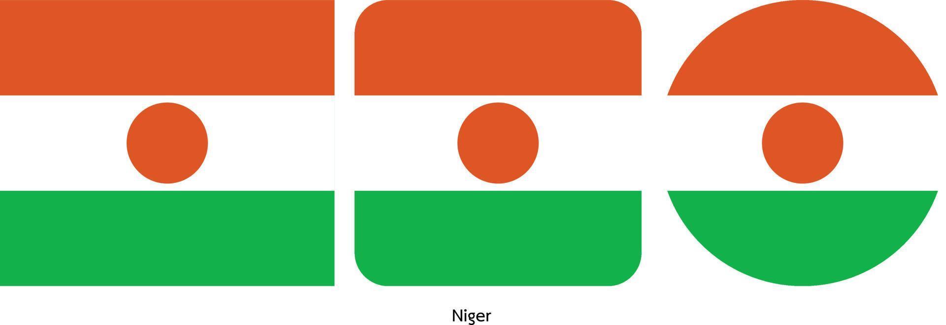 drapeau du niger, illustration vectorielle vecteur