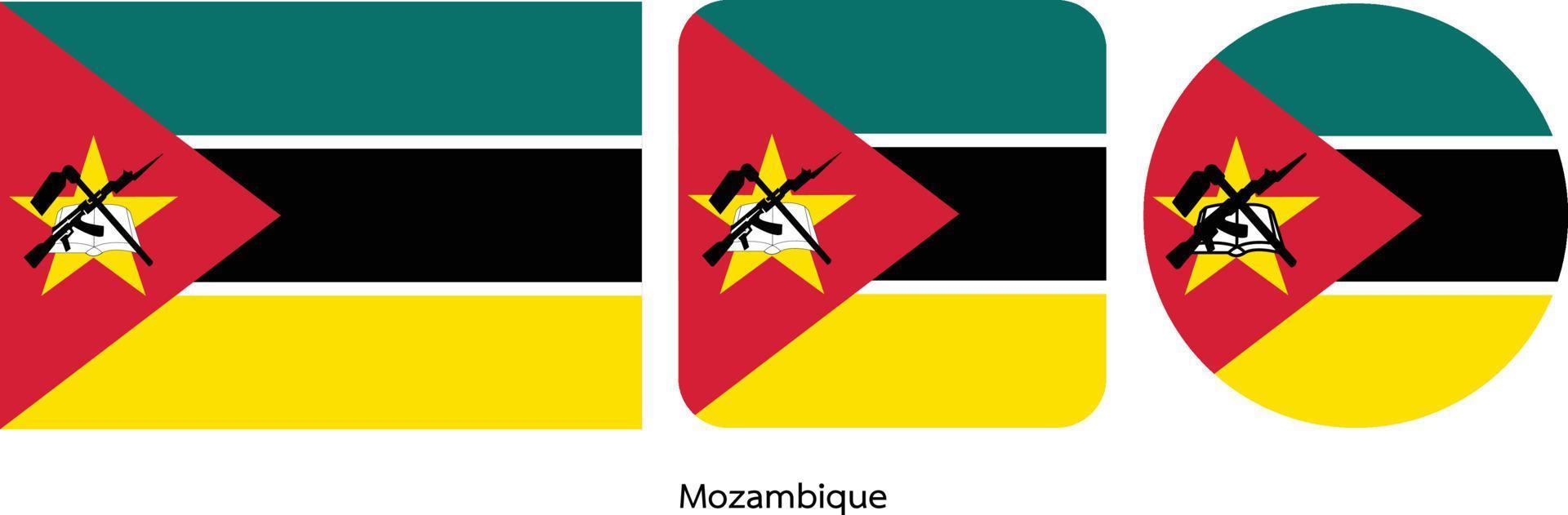 drapeau du Mozambique, illustration vectorielle vecteur