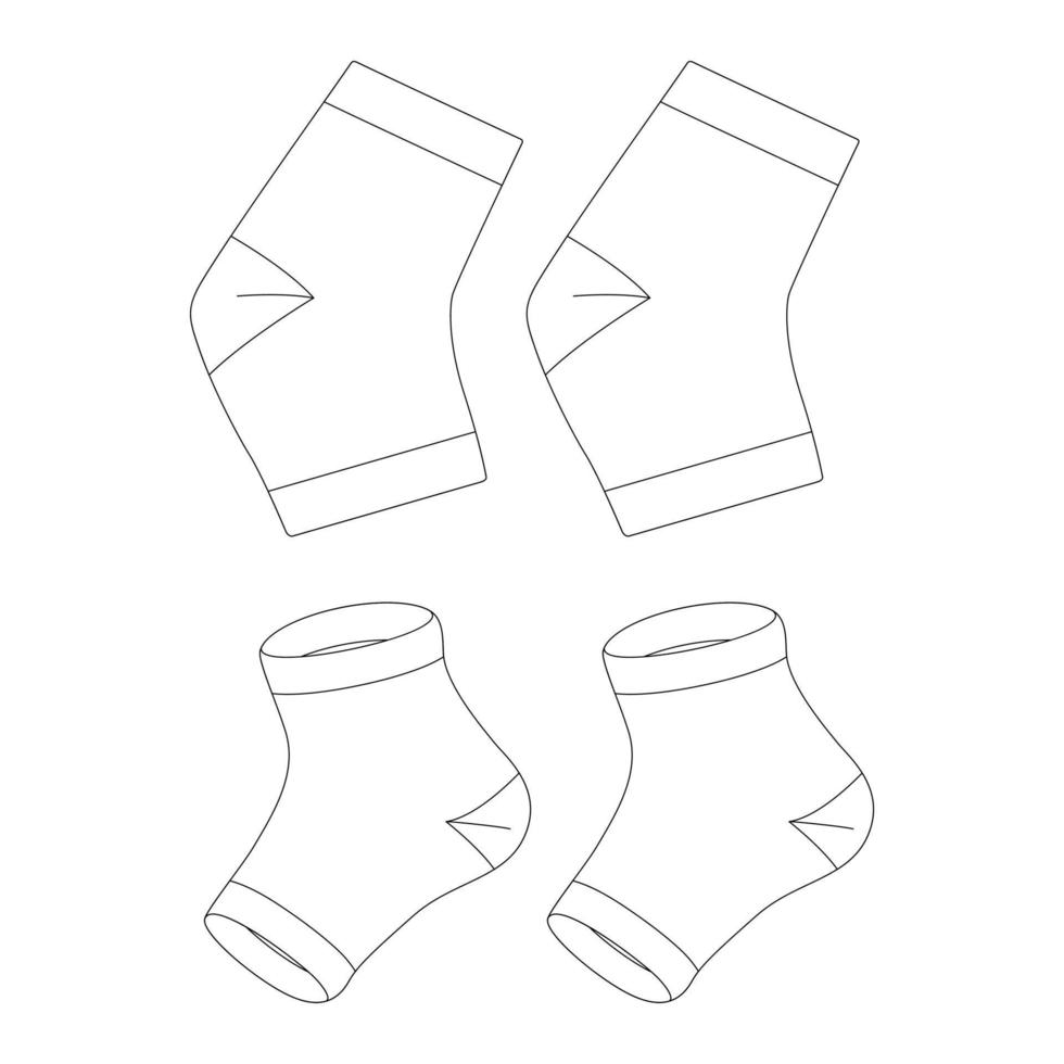 Chaussettes sans orteils modèle vector illustration croquis plat design contour