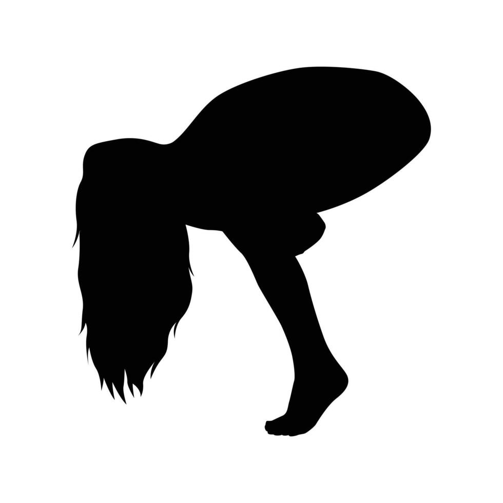 illustration vectorielle de yoga silhouette noir et blanc vecteur