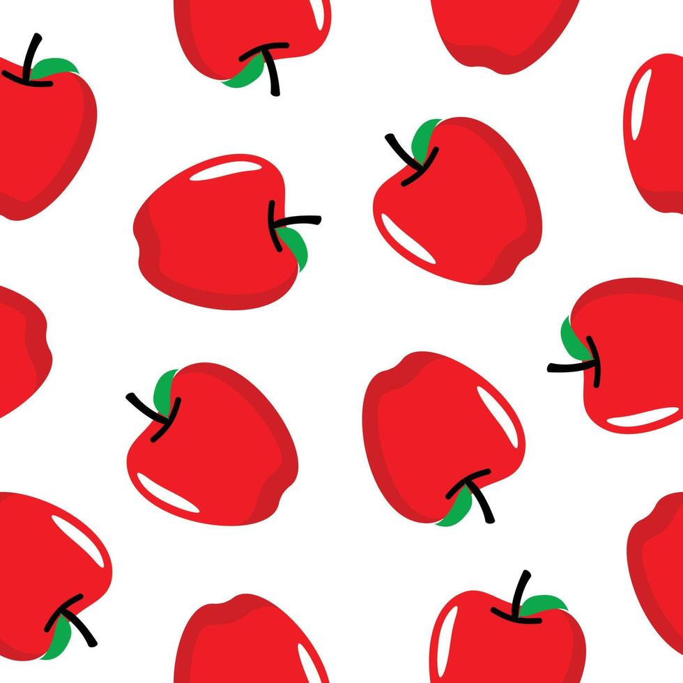 motif de fruits pomme rouge fond design plat vectorielle continue vecteur