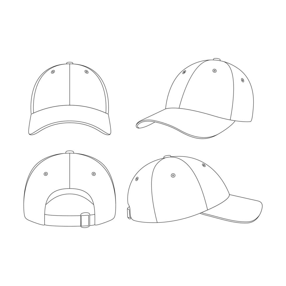 casquette de baseball modèle vector illustration croquis plat design contour