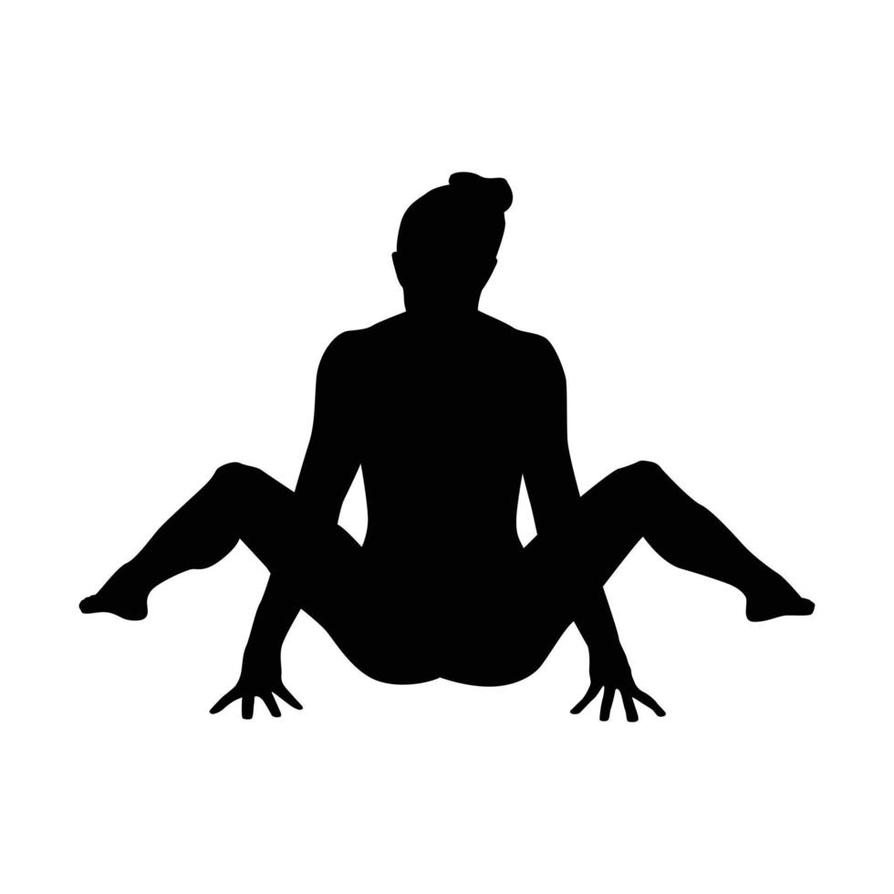 illustration vectorielle de yoga silhouette noir et blanc vecteur