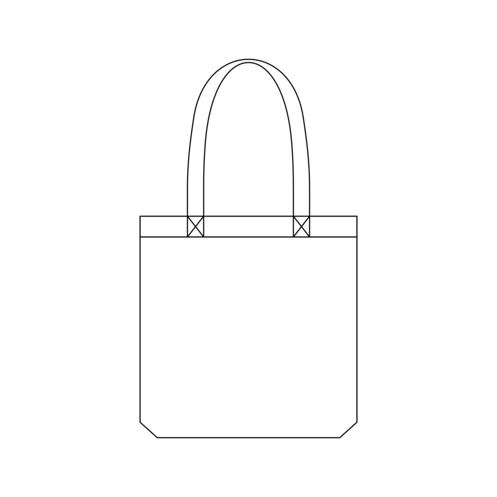 Sac fourre-tout modèle vector illustration design plat collection de vêtements de contour