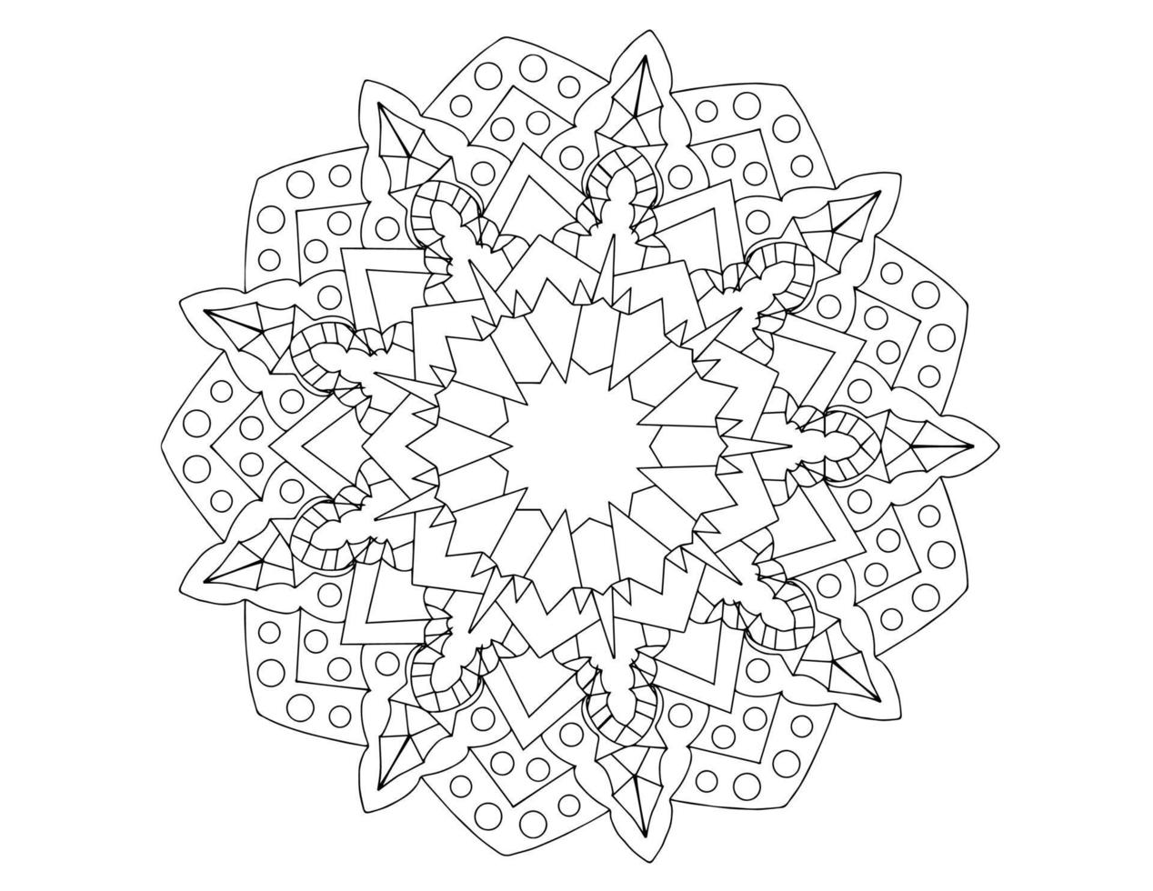 mandala art noir et blanc, coloriage, décoration, vecteur