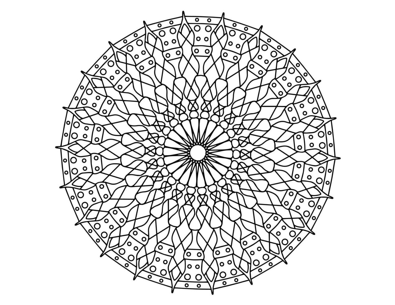 mandala art noir et blanc, coloriage, décoration, vecteur