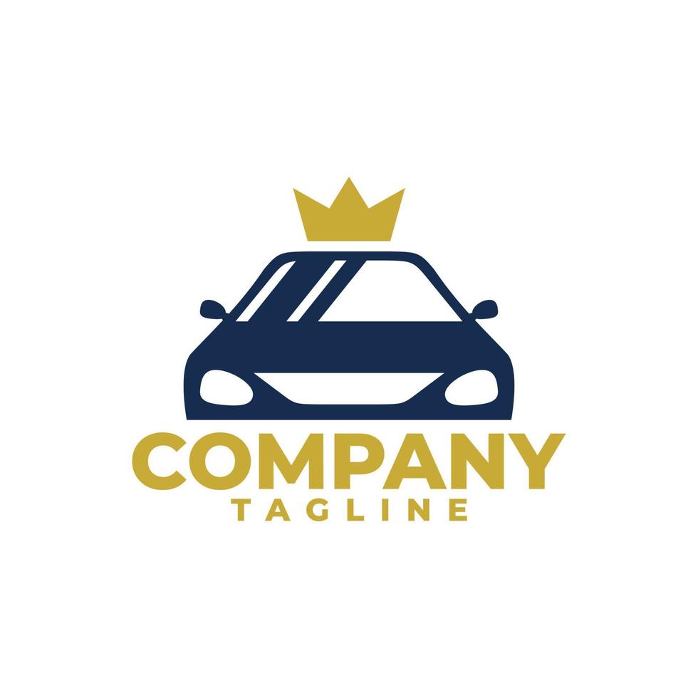 une voiture avec un logo de couronne. modèle de logo automobile. vecteur