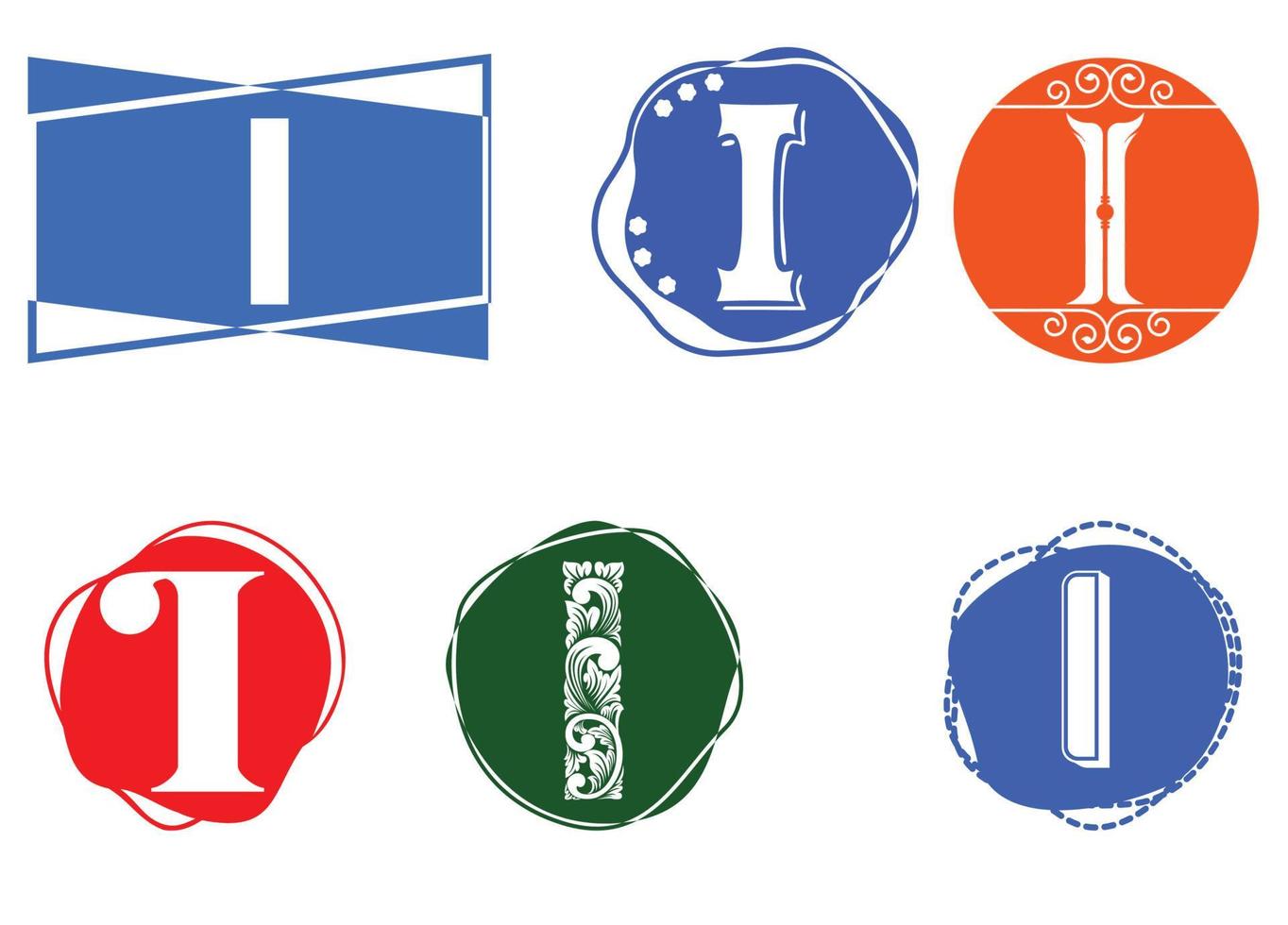 modèle de conception de logo et d'icône de lettre i vecteur