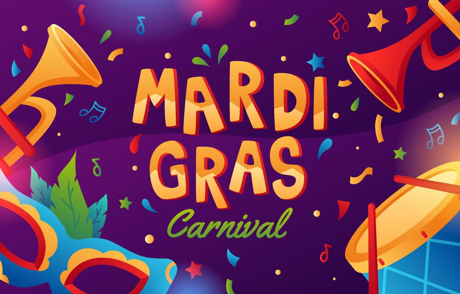 la festivité du concept de carnaval du mardi gras vecteur