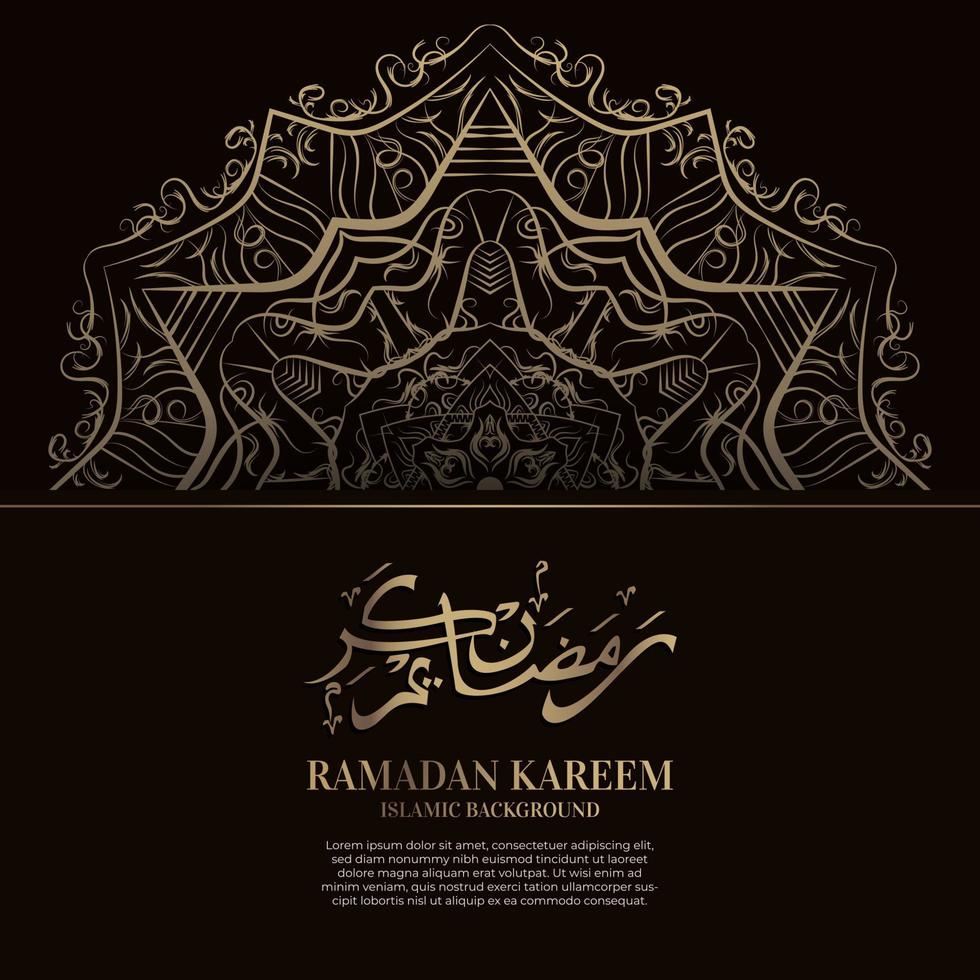 Kareem Ramadan. conception de fond islamique avec calligraphie arabe et mandala d'ornement. vecteur