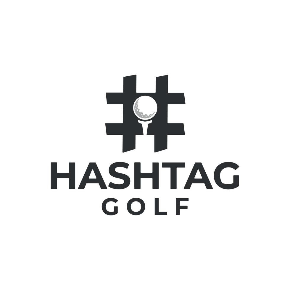logo de hashtag de golf qui utilise l'espace négatif vecteur