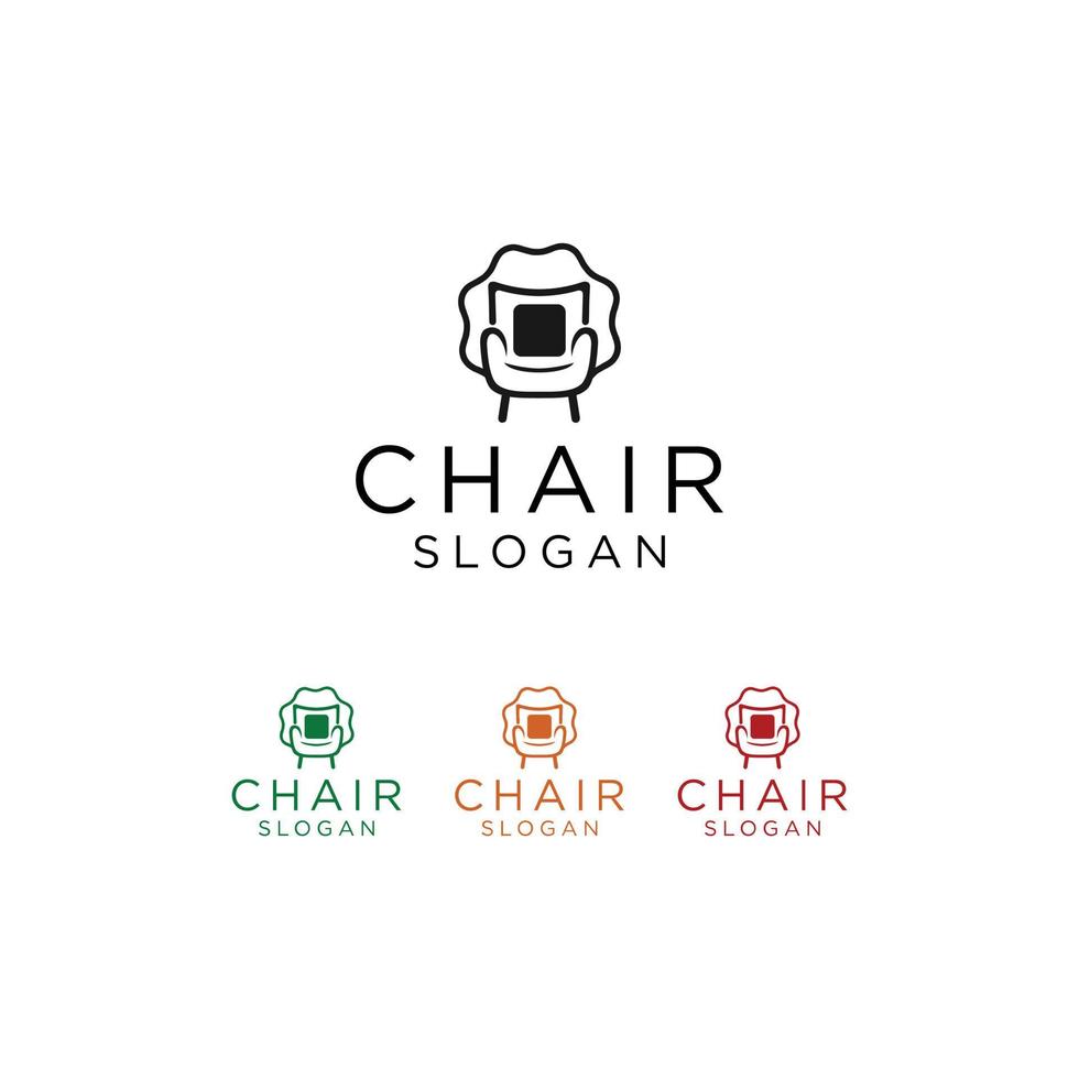 chaise ondulée ligne logo vector design icône illustration élément icône isolé