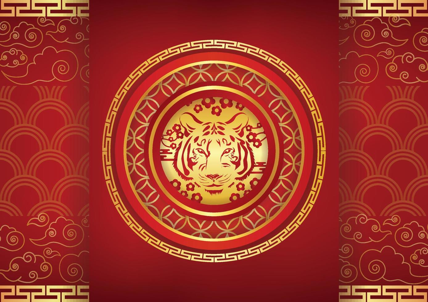 joyeux nouvel an chinois 2022 année bannière de tigre vecteur