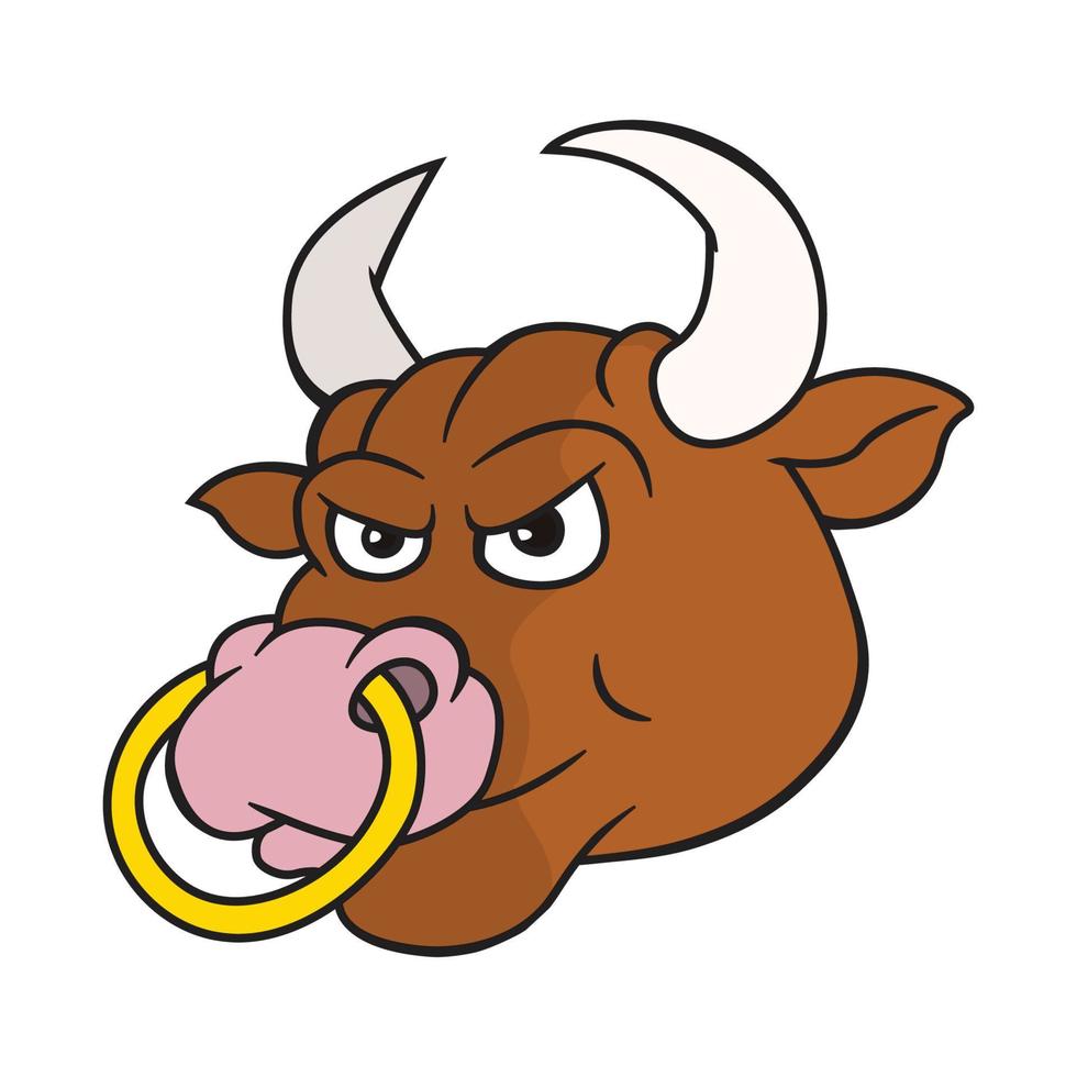 logo icône tête de taureau vecteur