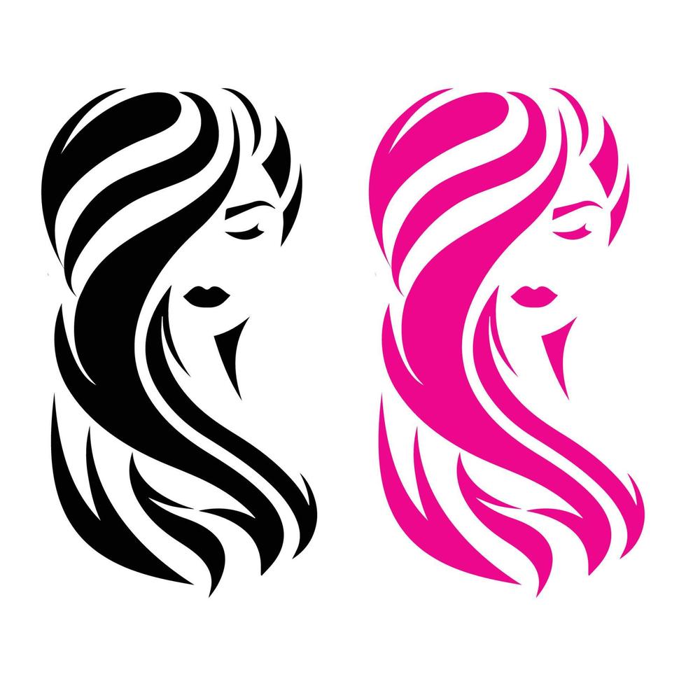 logo des cheveux du visage vecteur