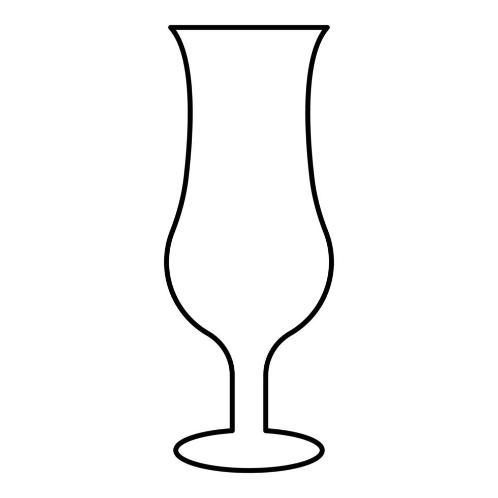 verre à cocktail icône contour noir couleur illustration vectorielle image de style plat vecteur