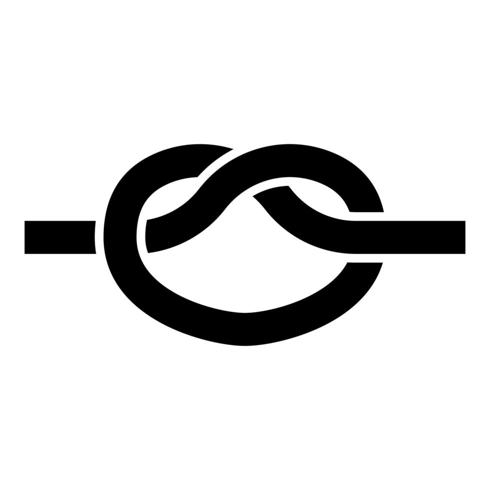 Noeud corde nœud lié rejoindre concept noeud coulant icône illustration vectorielle de couleur noire image de style plat vecteur