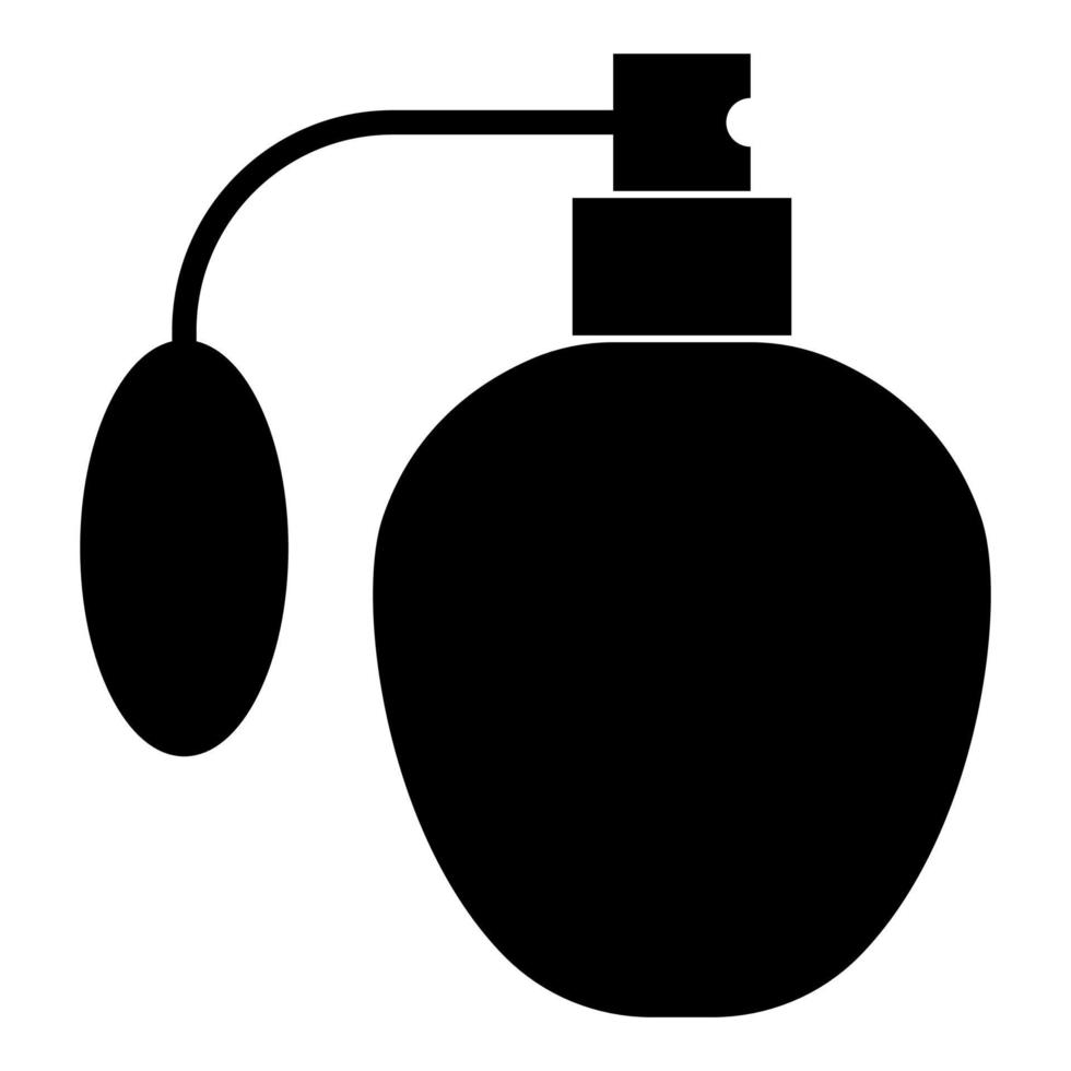 bouteille de parfum déodorant rétro avec atomiseur ou pompe de pulvérisation icône illustration vectorielle de couleur noire image de style plat vecteur