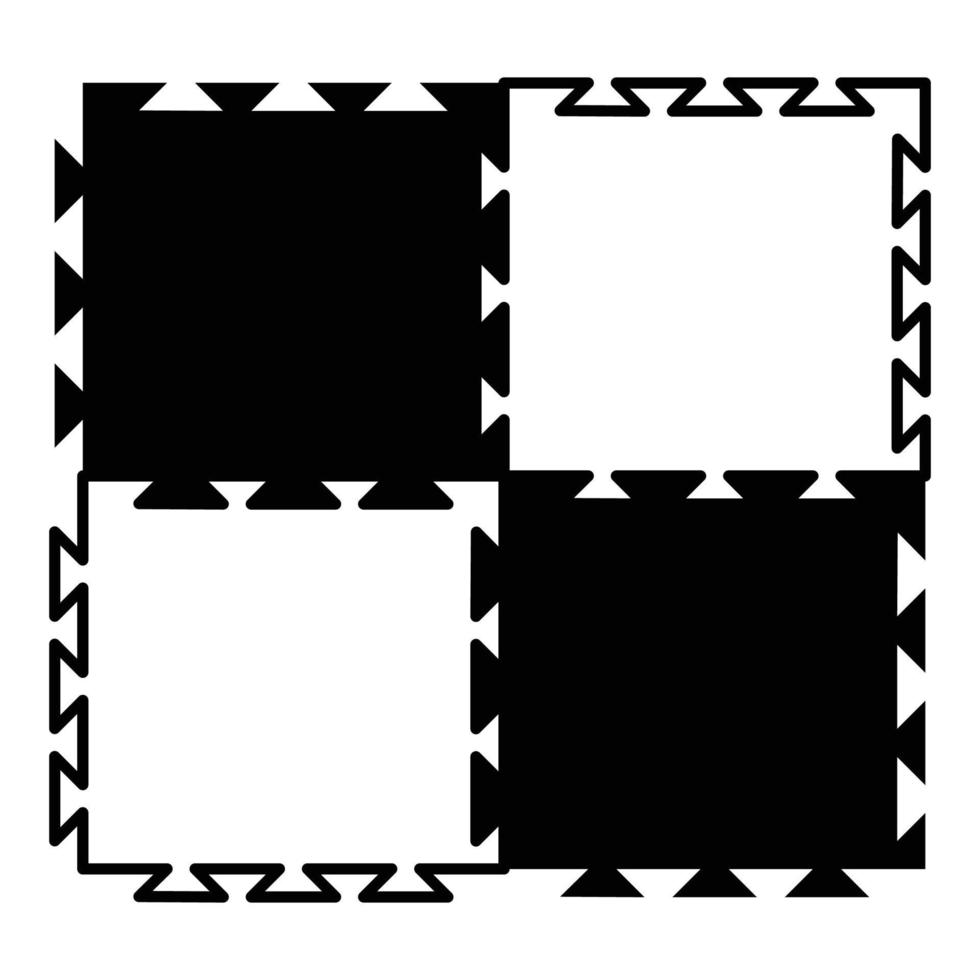 tapis de sport puzzle avec concept de jeu en mousse icône tatami couleur noire illustration vectorielle image de style plat vecteur