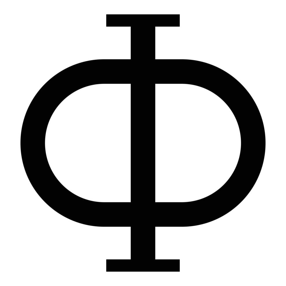 phi symbole grec majuscule majuscule police icône noir couleur illustration vectorielle image de style plat vecteur