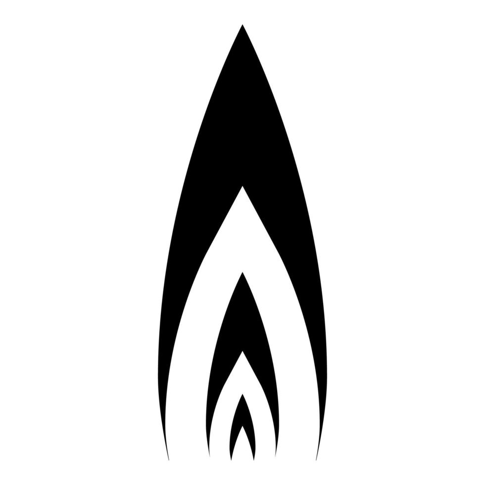 icône de flamme illustration vectorielle de couleur noire image de style plat vecteur
