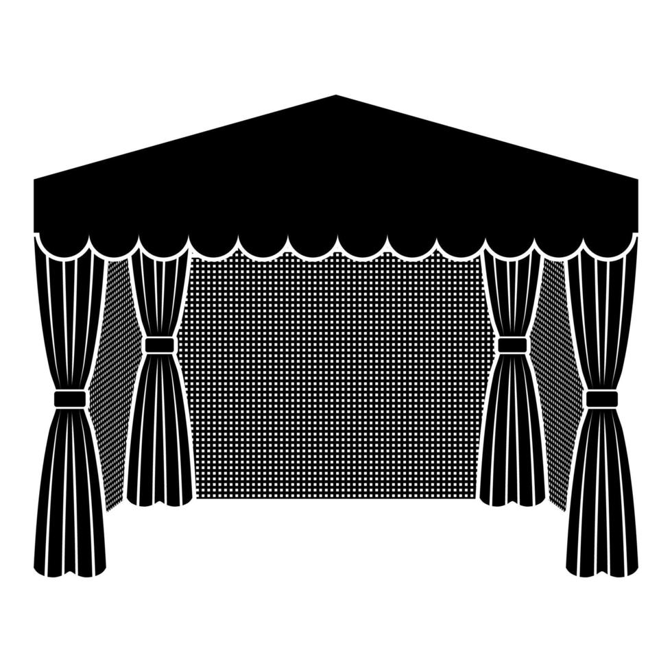 pavillon pour faire du shopping chapiteau de tente d'affaires pour la publicité icône illustration vectorielle de couleur noire image de style plat vecteur