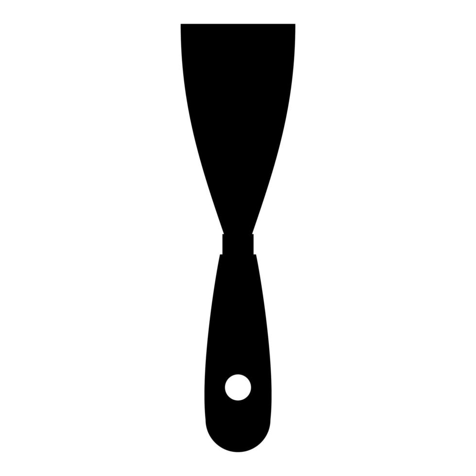 construction spatule mastic couteau spackling outil bâtiment main instrument constructeur équipement truelle icône noir couleur illustration vectorielle image de style plat vecteur