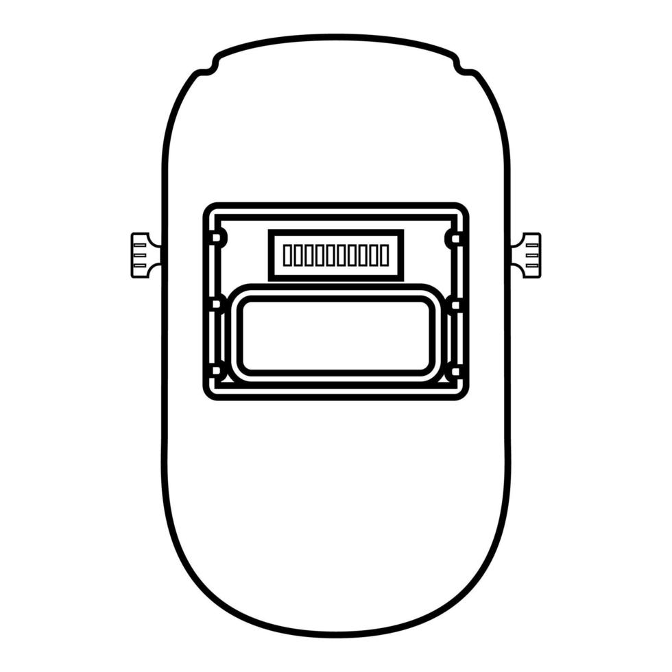 icône de masque de soudeur contour illustration vectorielle de couleur noire image de style plat vecteur