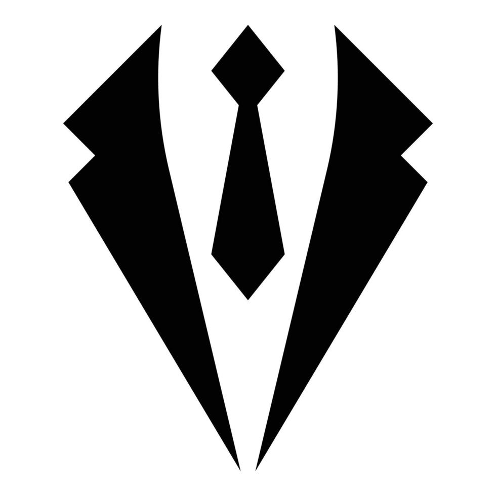 concept d'entreprise veste et cravate cravate costume pour mariage vêtements pour hommes en vêtements habillés idée représentative icône illustration vectorielle de couleur noire image de style plat vecteur