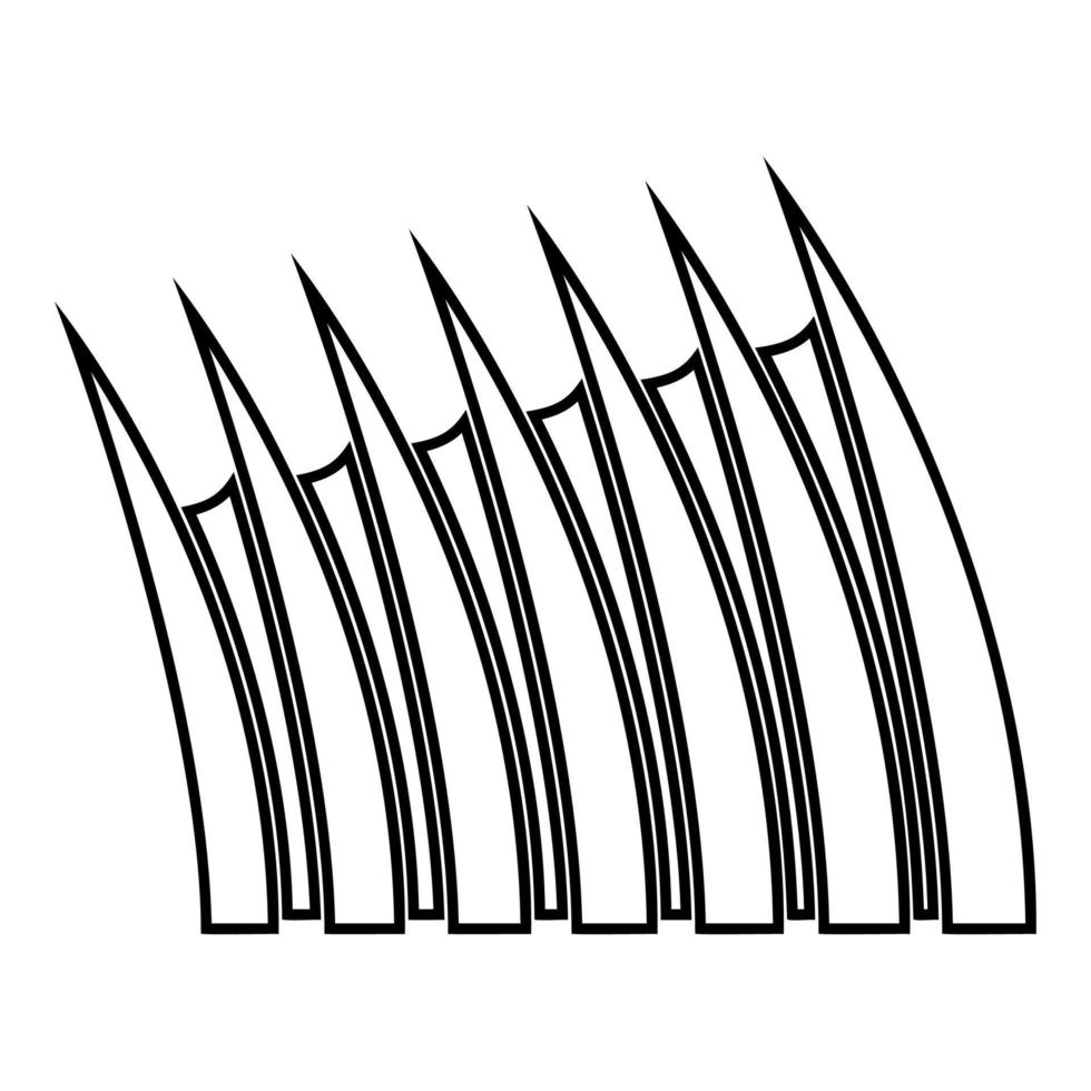 contour de l'icône de la nageoire dorsale pointue illustration vectorielle de couleur noire image de style plat vecteur