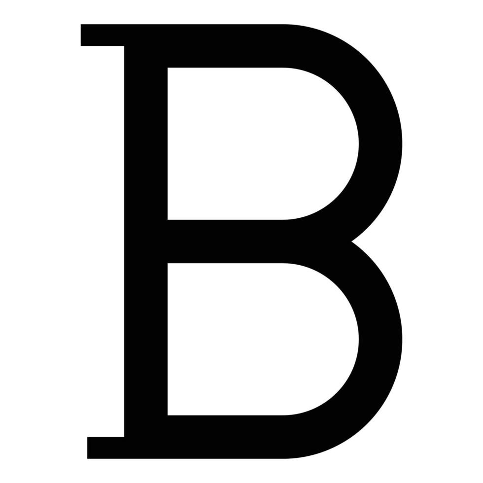 bêta symbole grec lettre majuscule majuscule police icône noir couleur illustration vectorielle image de style plat vecteur