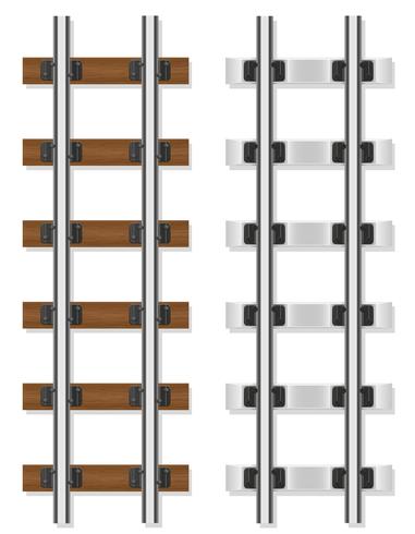 rails de chemin de fer traverses en bois et béton vector illustration