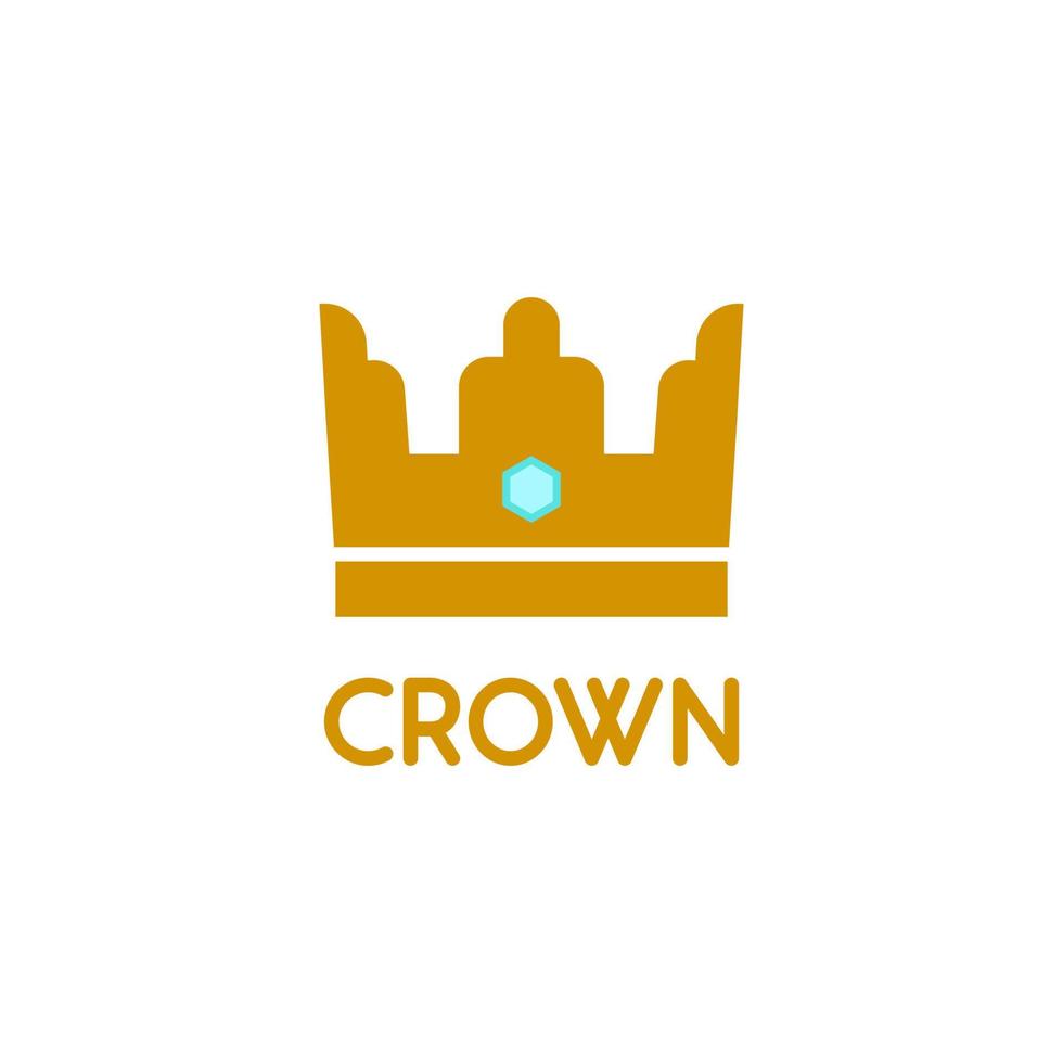 modèle de logo avec forme de couronne et diamant au centre de la couronne vecteur