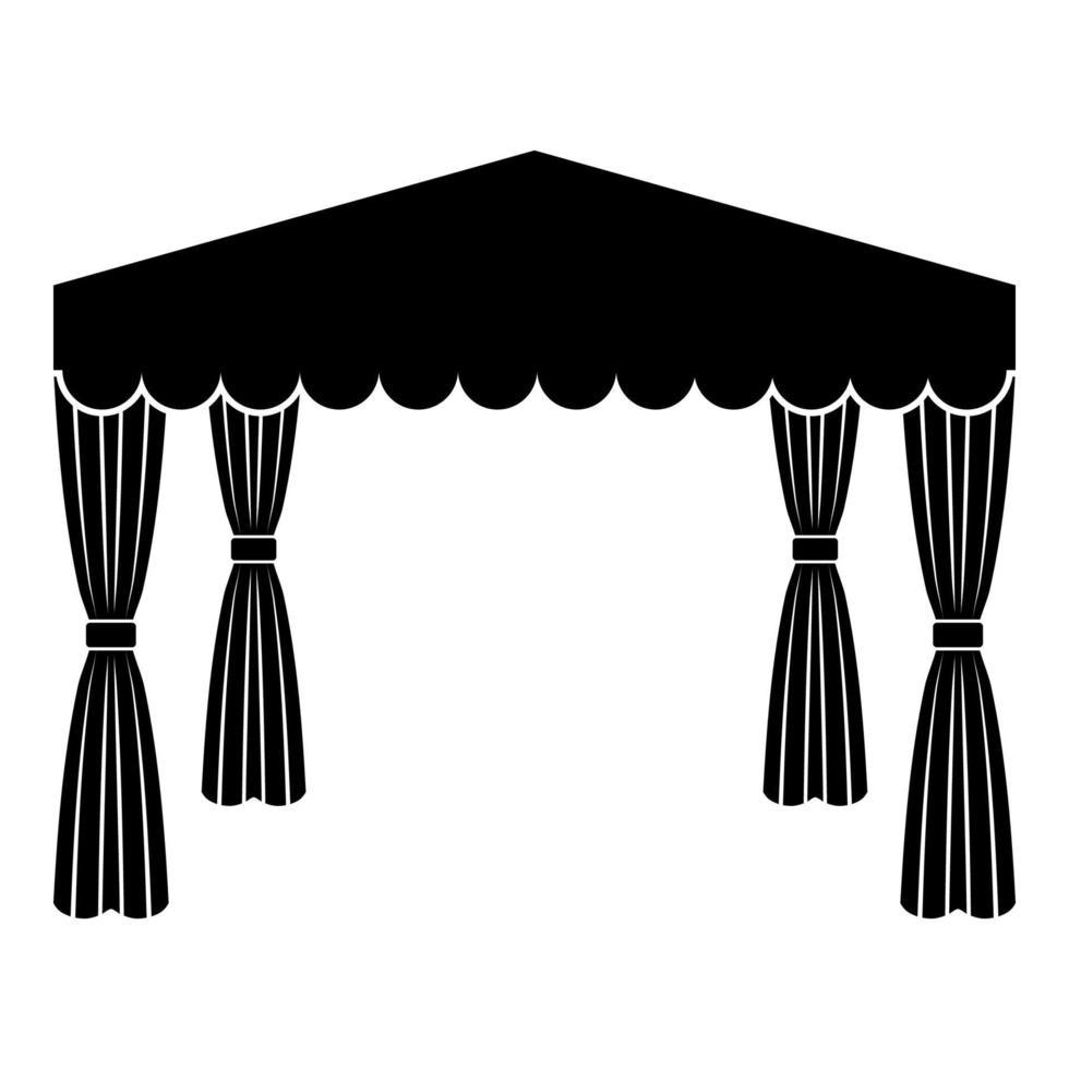 canopée pop up tente pavillon commercial auvent pour le repos chapiteau chuppah icône illustration vectorielle de couleur noire image de style plat vecteur