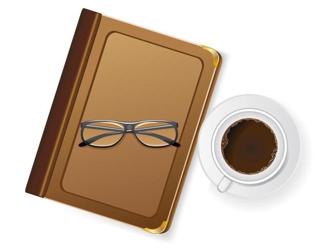 tasses de café et avec des lunettes vecteur