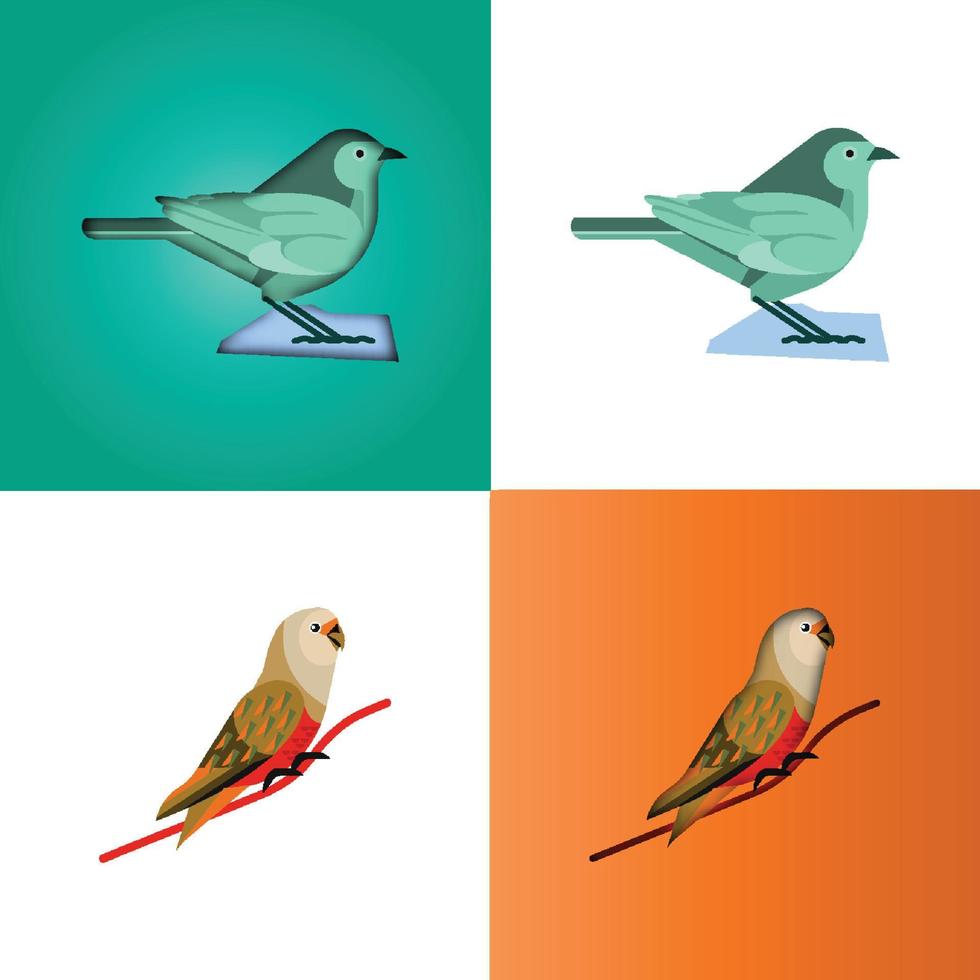 oiseau exotique de dessin animé dans l'illustration vectorielle de style graphique de papier artisanal à la mode vecteur