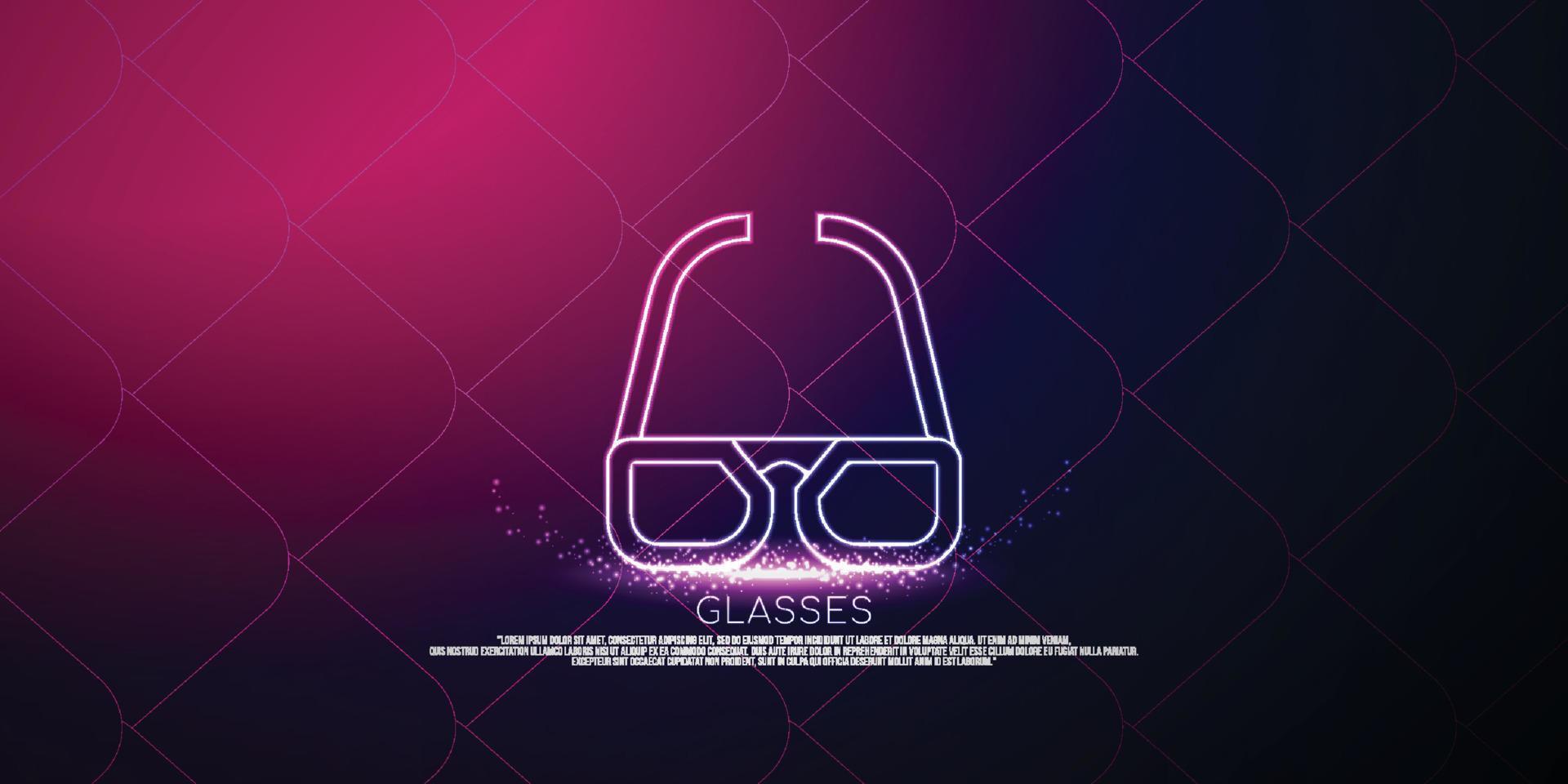 concept numérique de lunettes, conception de style particule. structure de connexion légère filaire, bannière, logo, étiquette et affiche, illustration vectorielle vecteur