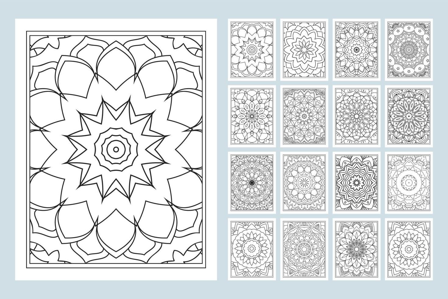 livre de coloriage de mandalas. illustration d'art en ligne. vecteur de modèle de mandala. modèle de page de coloriage noir et blanc. fichier de coupe svg mandala. coloriage fond de mandala.