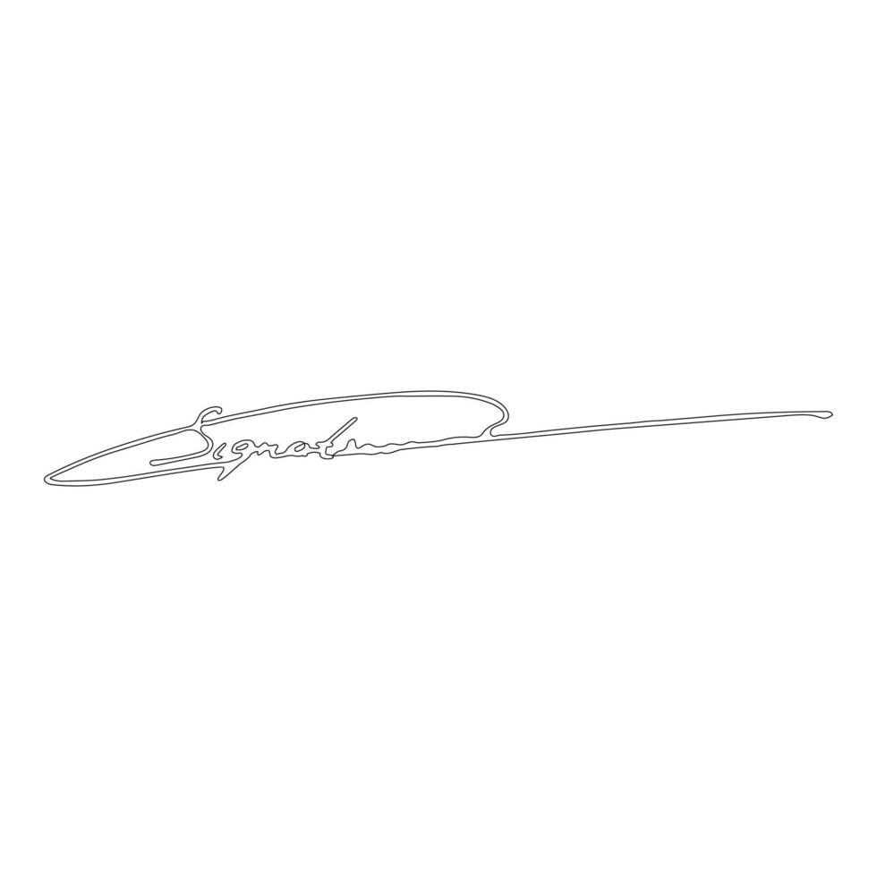 signature écriture icône contour noir couleur illustration vectorielle image de style plat vecteur