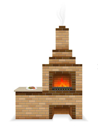 four barbecue construit de briques vector illustration