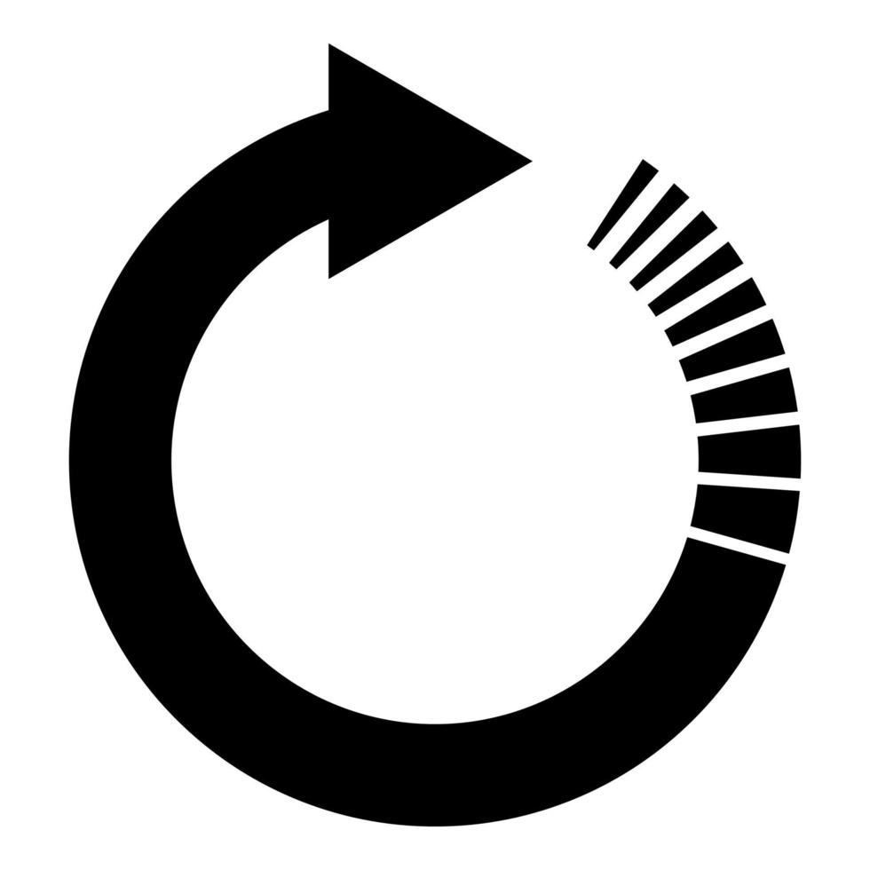 flèche circulaire avec effet de queue flèches circulaires rafraîchir l'icône de concept de mise à jour illustration vectorielle de couleur noire image de style plat vecteur