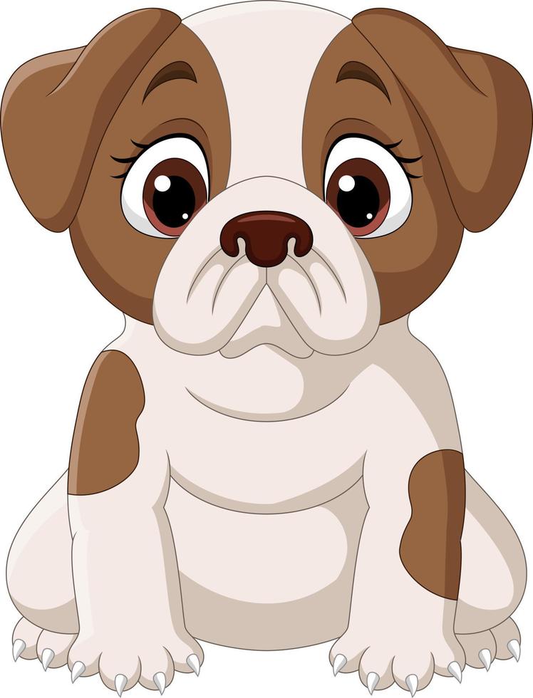 dessin animé mignon petit chien isolé sur fond blanc vecteur