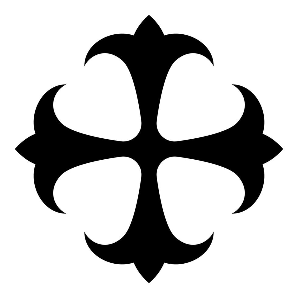 symbole champ lily kreen forte croix monogramme dokonstantinovsky symbole de l'apôtre ancre espoir signe religieux croix icône noir couleur illustration vectorielle image de style plat vecteur