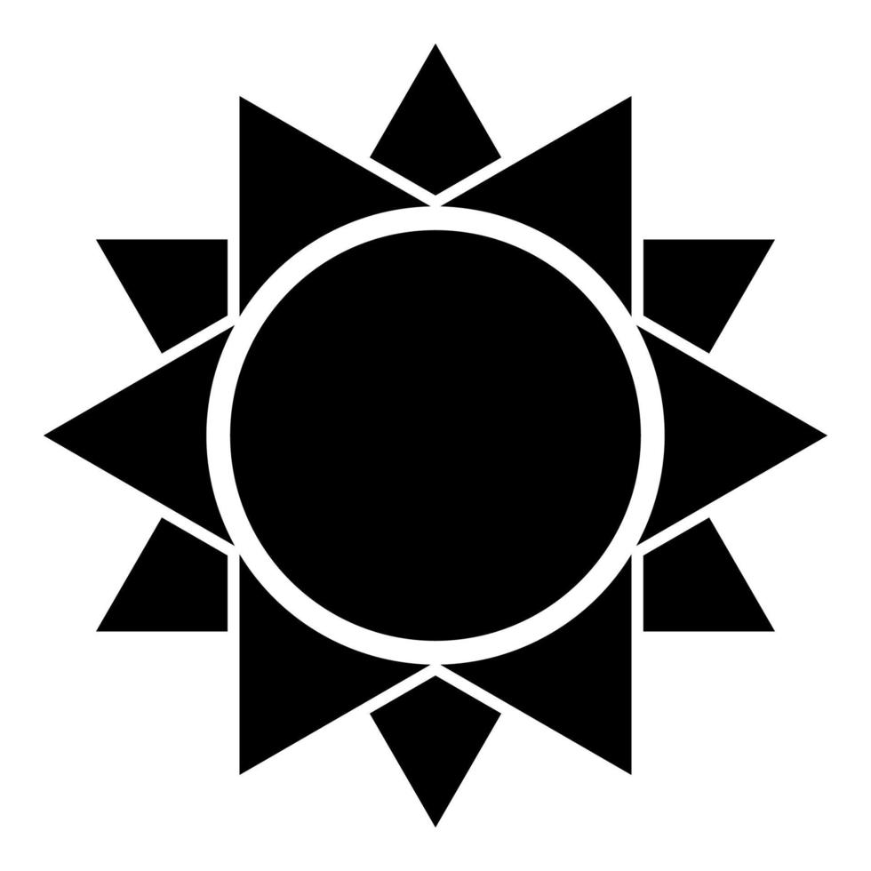 icône de soleil couleur noire illustration vectorielle image de style plat vecteur
