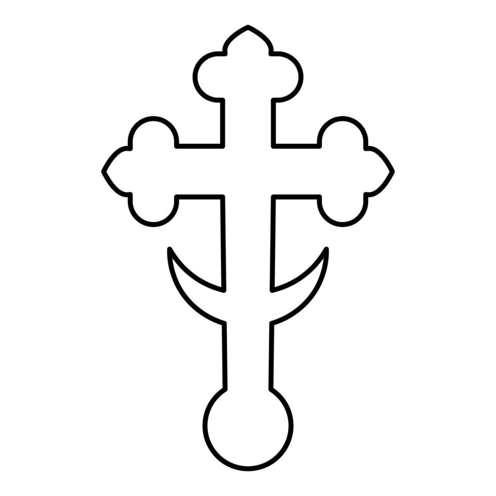 Croix trèfle trèfle sur coupole de l'église domical vecteur