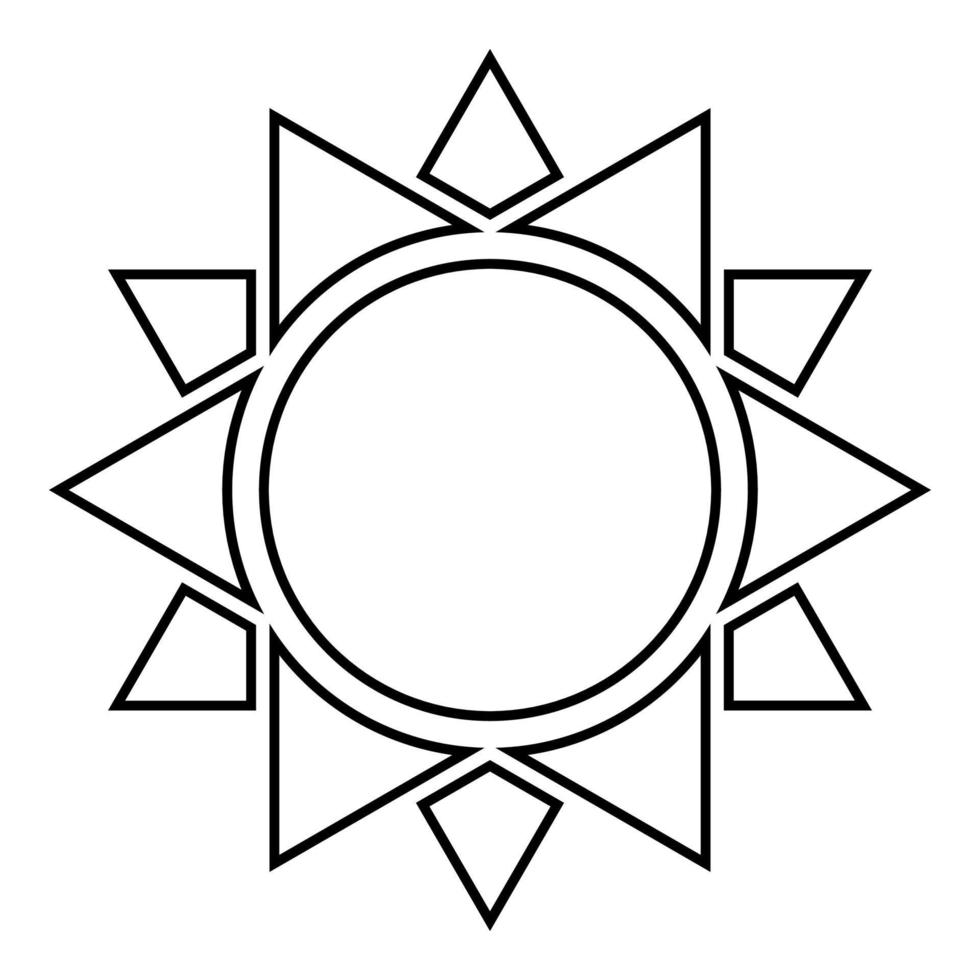 icône de soleil contour de couleur noire illustration vectorielle vecteur